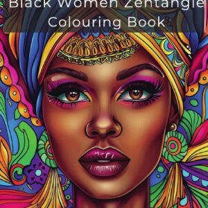 black women zentangle coloring book